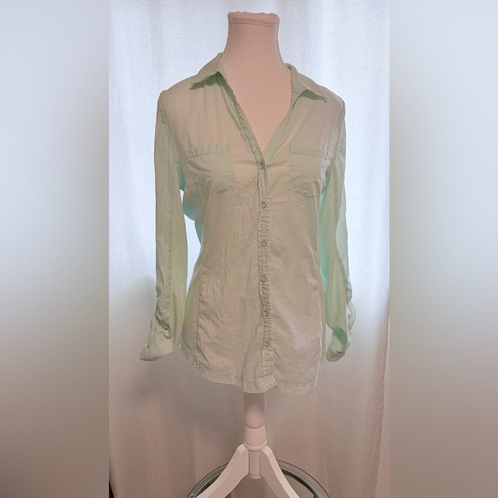 Denver Hayes - Women’s Button-Up Blouse – Seafoam Green (Size M)